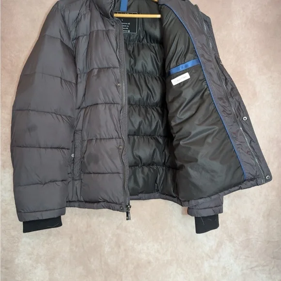 Calvin Klein Men’s Winter Coat Jackets Bomber Pockets Grey Full Zip - Picture 2 of 9